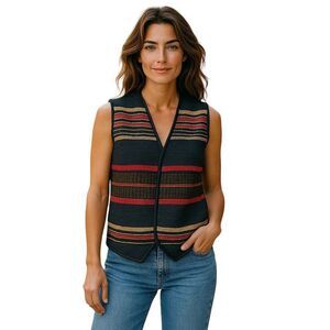 Vintage Ashley Hill International Multicolor Striped Vest